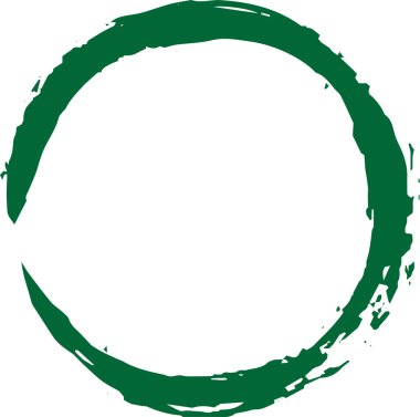 Japon fırçasıyla yazılmış Renkli Çember 