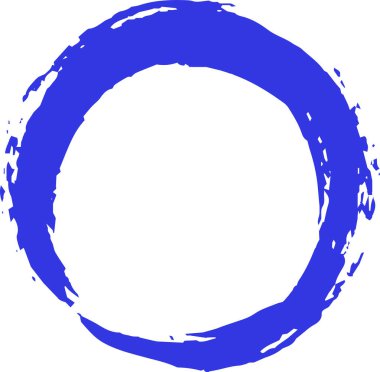 Japon fırçasıyla yazılmış Renkli Çember 