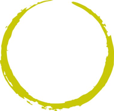 Japon fırçasıyla yazılmış Renkli Çember 