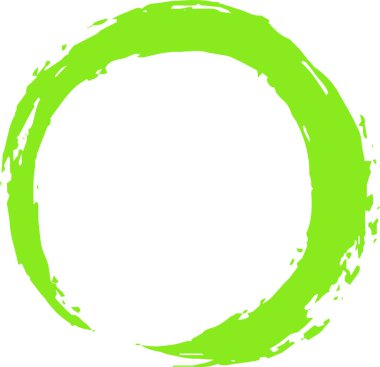 Japon fırçasıyla yazılmış Renkli Çember 