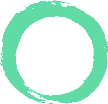 Japon fırçasıyla yazılmış Renkli Çember 