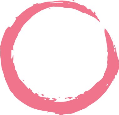 Japon fırçasıyla yazılmış Renkli Çember 