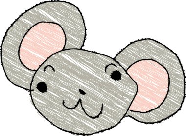 Çocukların grafitileri gibi şirin bir fare. 