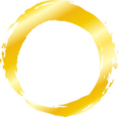 Japon fırçasıyla yazılmış Altın Çember 