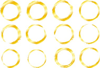 Japon fırça setiyle yazılmış Altın Çember