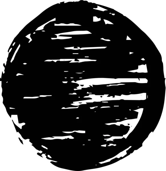 Schwarzer Kreis mit japanischem Pinsel bemalt — Stockvektor