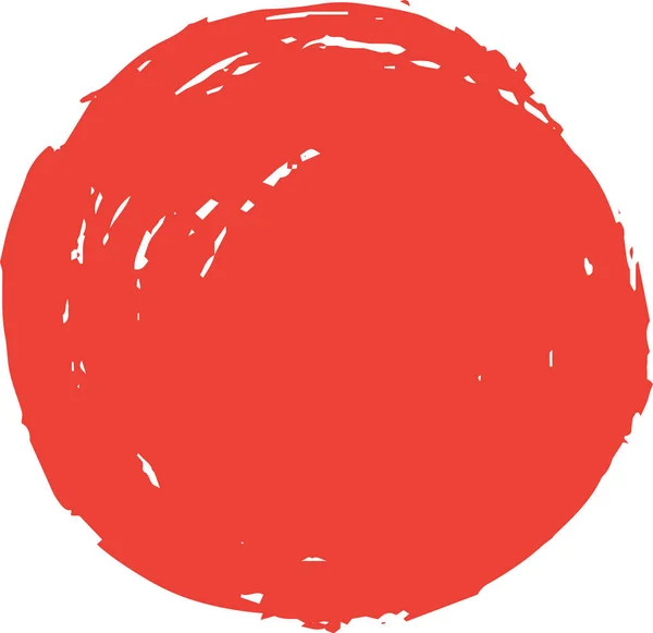Círculo colorido pintado con un pincel japonés — Vector de stock