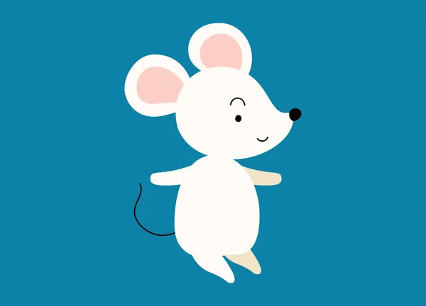 Mignon et drôle souris blanche — Image vectorielle