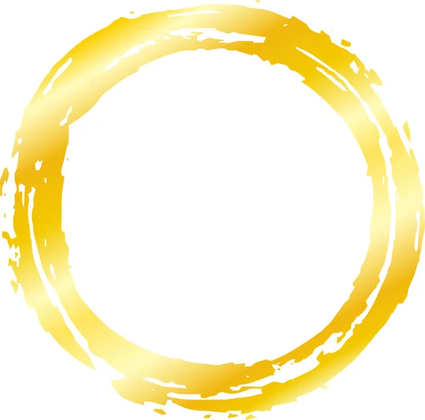 Золотой круг, написанный японской кистью — стоковый вектор