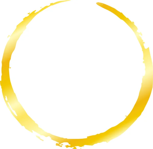 Goldener Kreis mit japanischem Pinsel geschrieben — Stockvektor