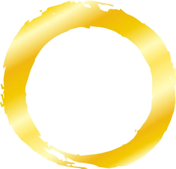 Cercle d'or écrit avec une brosse japonaise — Image vectorielle