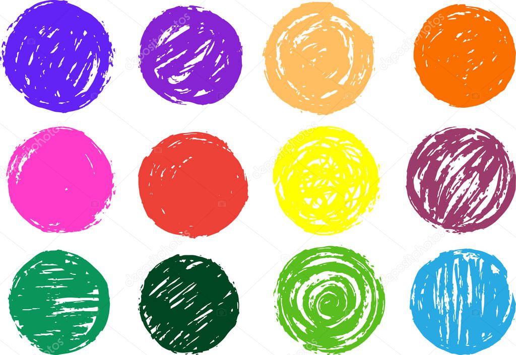 Colorful Circle painted with a Japanese brush set