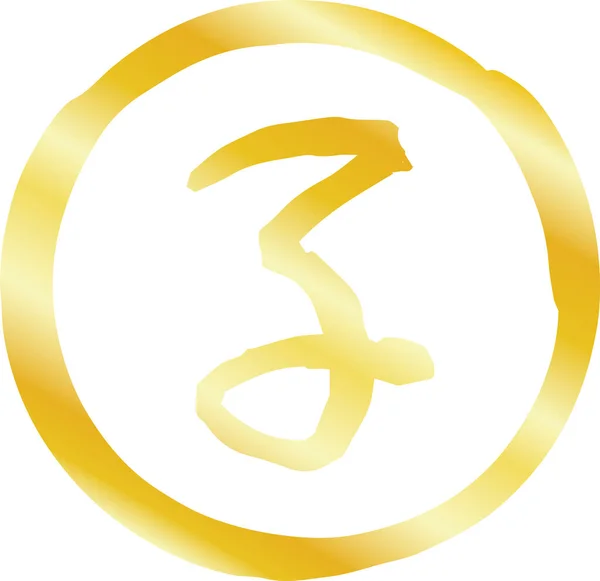 Sello redondo de oro de Kanji que significa contorno de rata zodiacal japonesa — Vector de stock