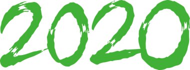 El yazısı Renkli 2020 karakter çizimi 