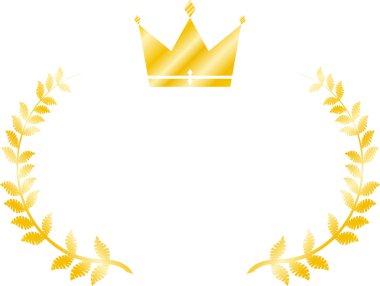 Altın defne ve tacın geniş yuvarlak çerçevesi 
