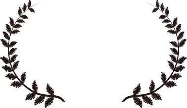 Monochrome Wide Round frame of laurel 