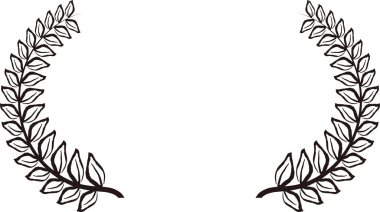 Monochrome Wide Round frame of laurel 