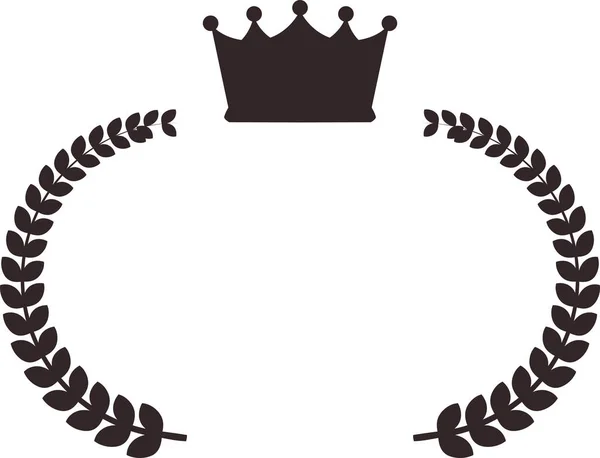 Монохромний широкий круглий каркас з лавра і корони — стоковий вектор