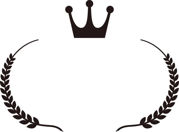 Tek renkli geniş yuvarlak defne ve taç çerçevesi 