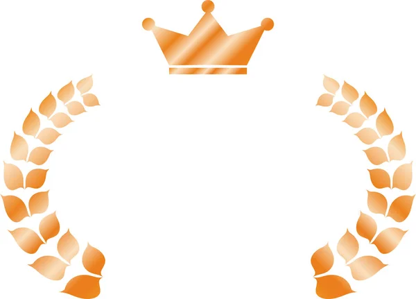Cadre rond large en cuivre et couronne — Image vectorielle