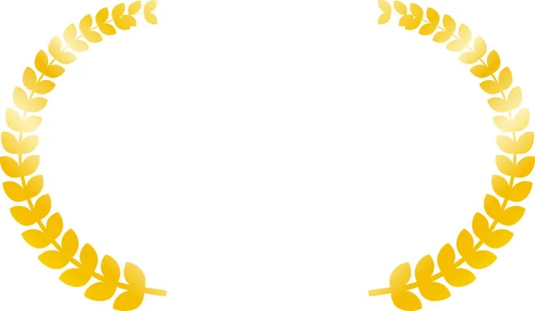 Amplia montura redonda de laurel dorado — Archivo Imágenes Vectoriales