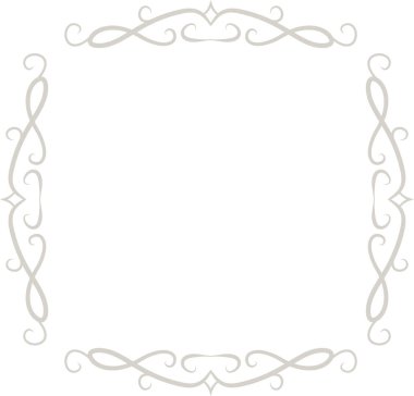 White Square antique pattern frame 