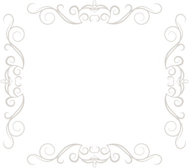 White Square antique pattern frame 
