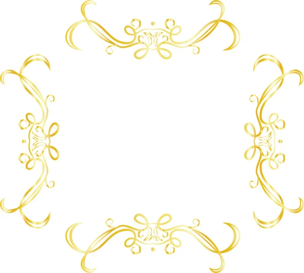 Gold Square antique pattern frame — Stock Vector