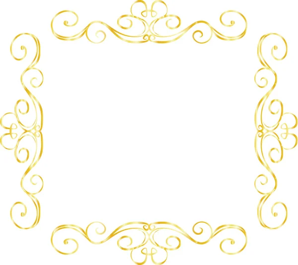 Goud vierkante antieke patroon frame — Stockvector