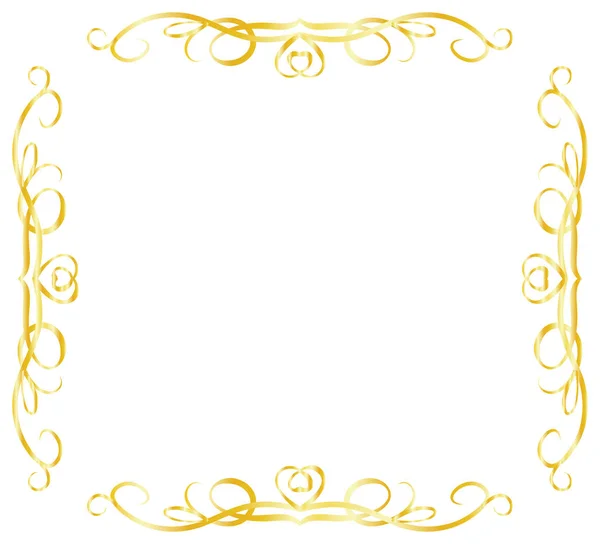 Goud vierkante antieke patroon frame — Stockvector