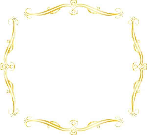 Quadrato d'oro cornice modello antico — Vettoriale Stock