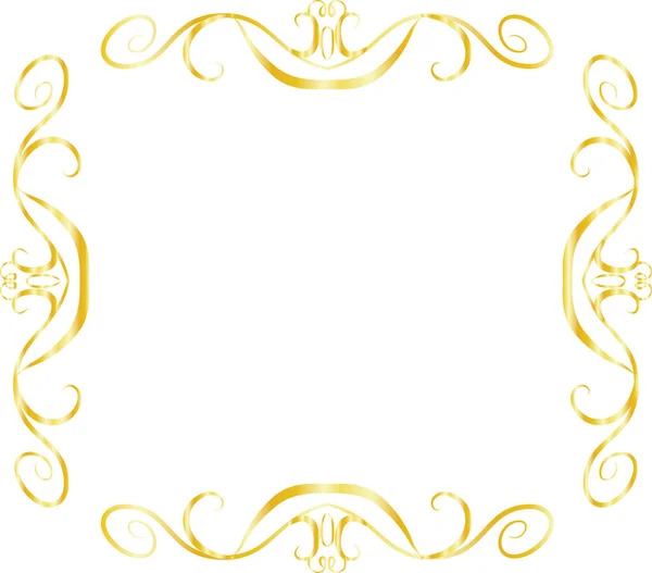 Marco de patrón antiguo cuadrado dorado — Vector de stock