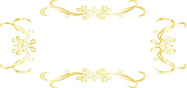 Gold Horizontal rectangular antique pattern frame 
