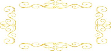 Gold Horizontal rectangular antique pattern frame 