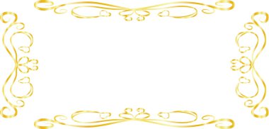 Gold Horizontal rectangular antique pattern frame 