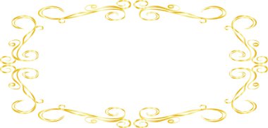 Gold Horizontal rectangular antique pattern frame 