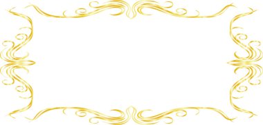 Gold Horizontal rectangular antique pattern frame 