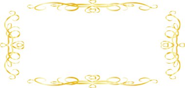 Gold Horizontal rectangular antique pattern frame 