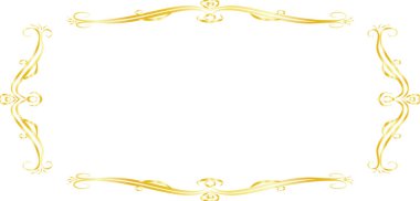 Gold Horizontal rectangular antique pattern frame 
