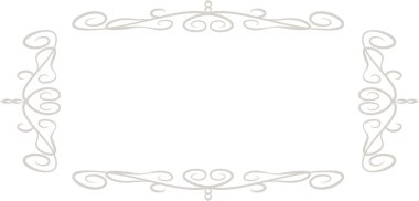 Beyaz yatay dikdörtgen antika desen çerçeve 