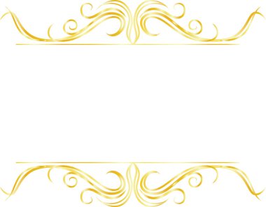 Altın rengi üst ve alt antika desenli çerçeve 