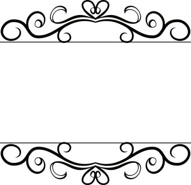 Üst ve alt antika desen çerçeve 