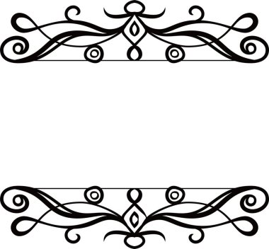 Üst ve alt antika desen çerçeve 