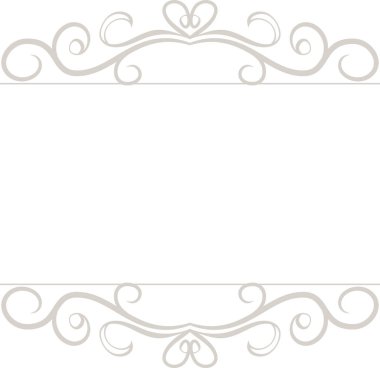 Beyaz üst ve alt antika desen çerçeve 