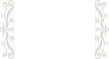 Beyaz sol ve sağ antika desen çerçevesi 