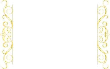 Altın rengi sol ve sağ antika desen çerçevesi 