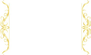 Altın rengi sol ve sağ antika desen çerçevesi 