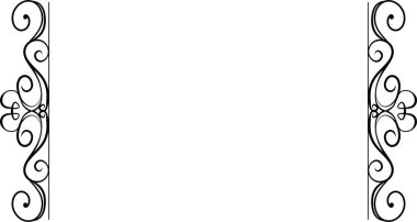 Sol ve sağ antika desen çerçeve 