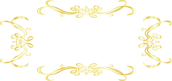 Marco de patrón antiguo rectangular horizontal dorado — Vector de stock