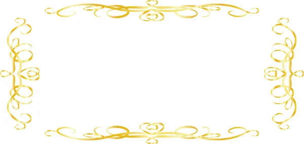 Gold Horizontal rectangular antique pattern frame — Stock vektor